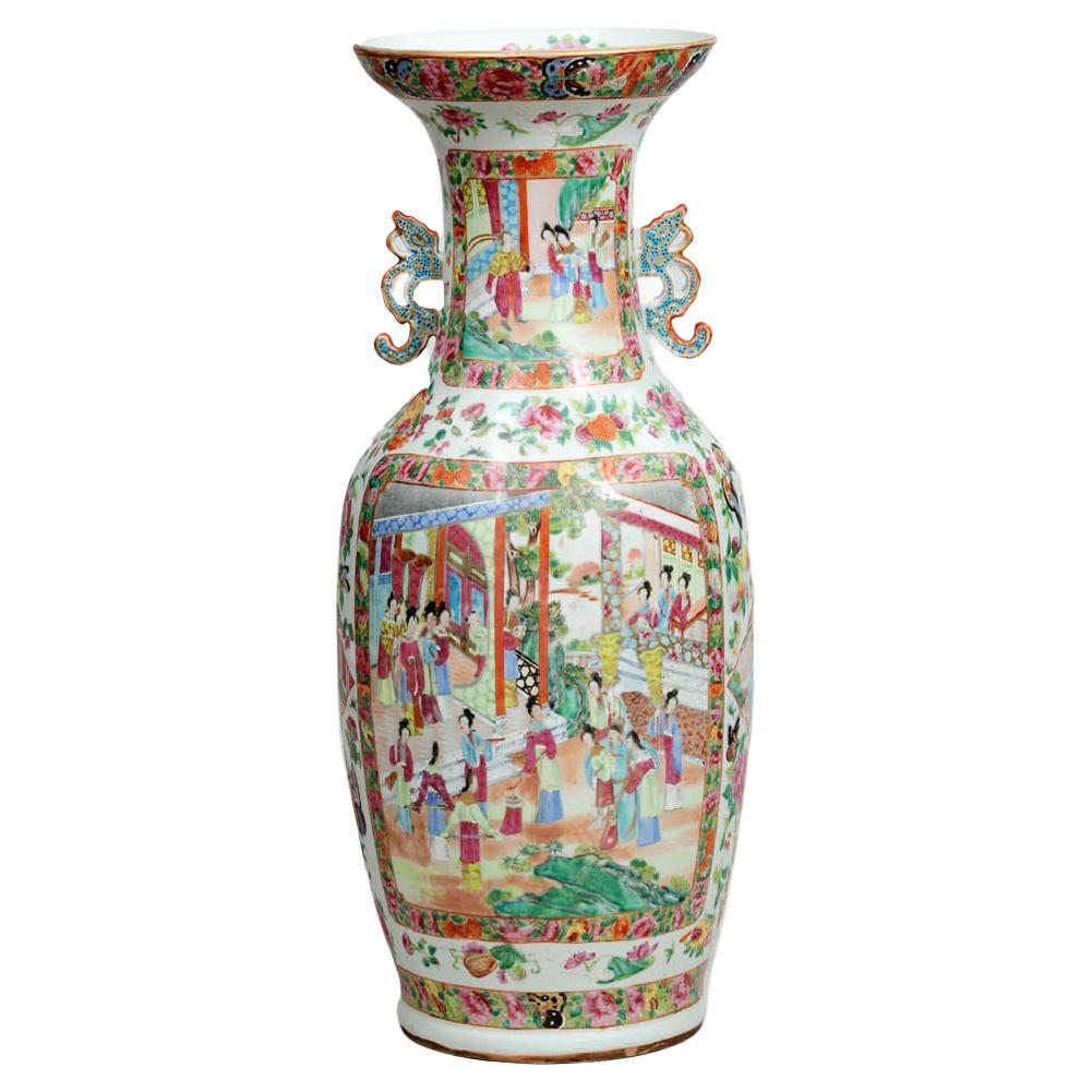 19th Century Hand Painted Cantonese Vase