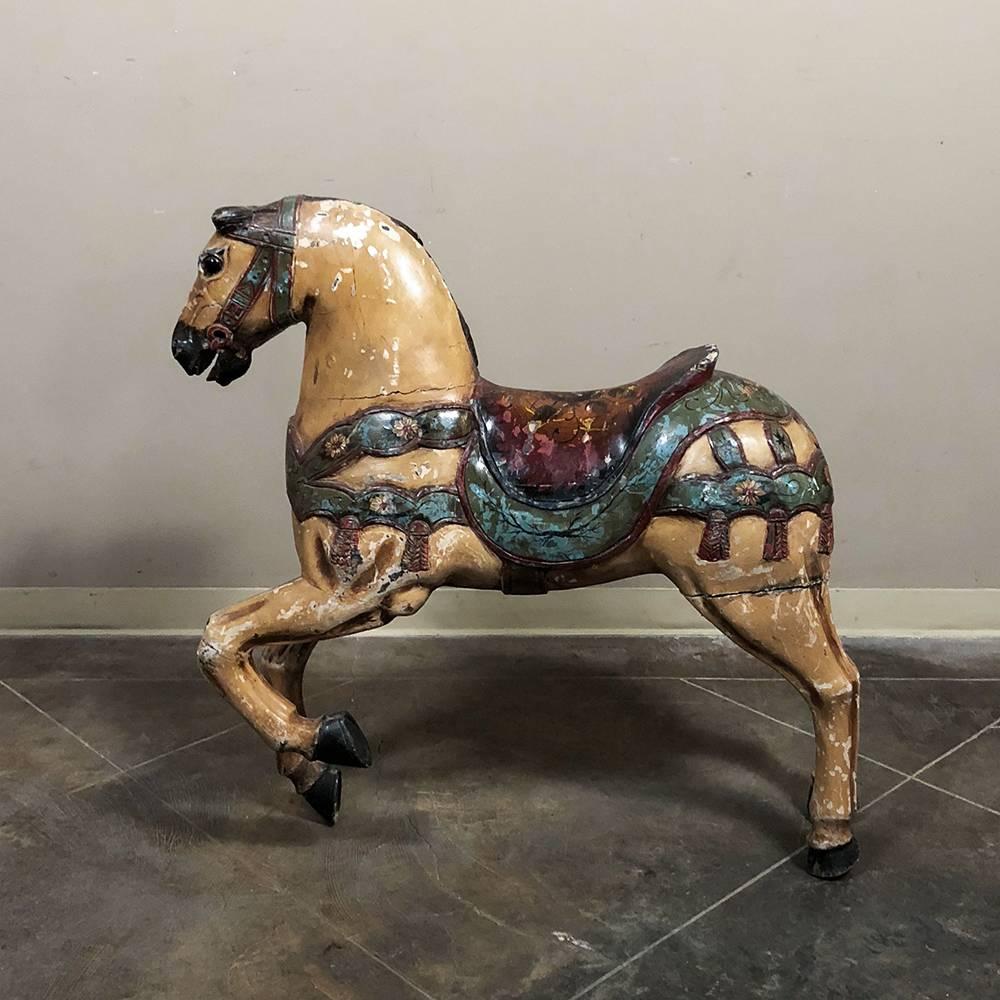 vintage wooden carousel horse