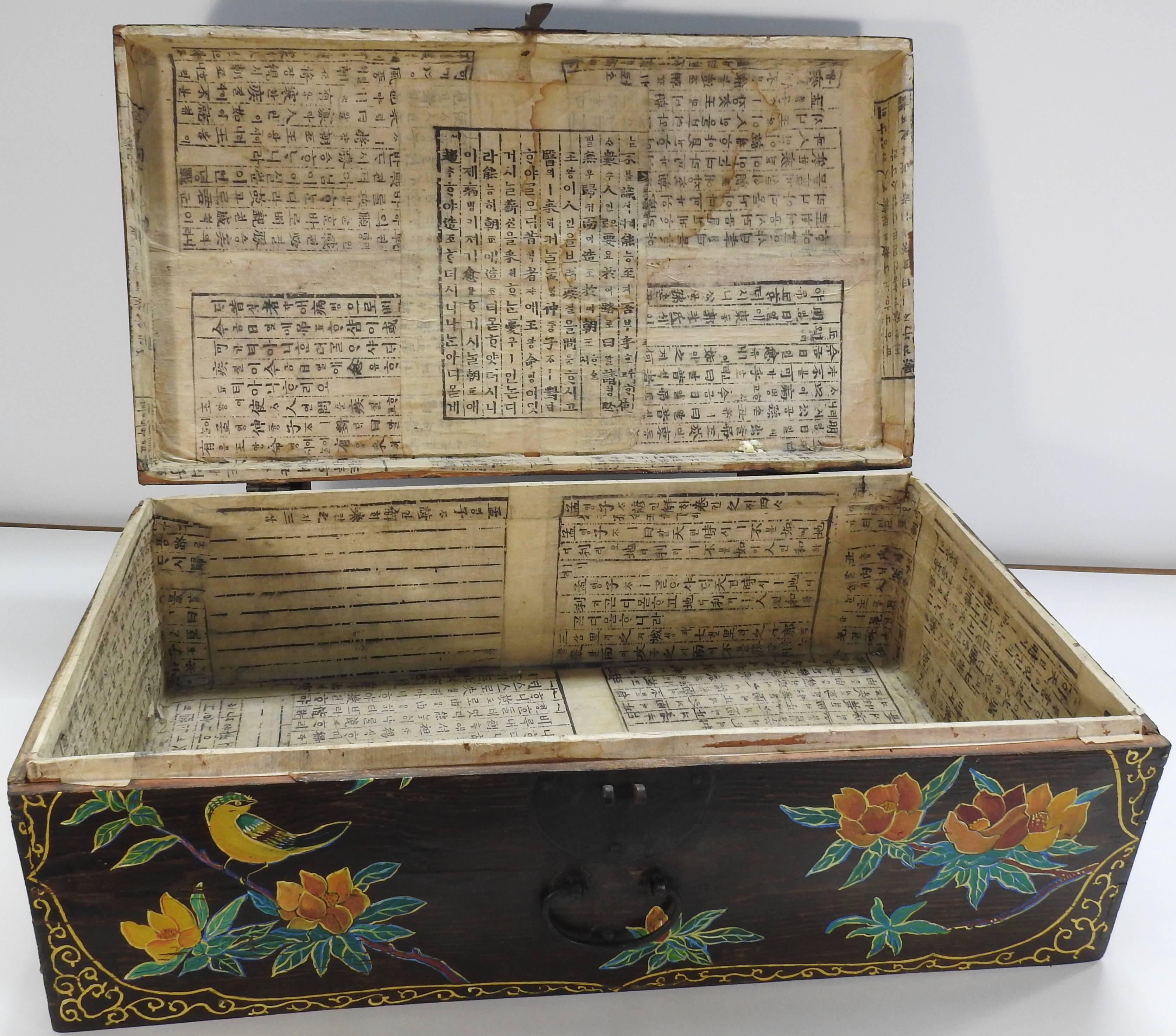 Cast Hand Painted Asian Trunk, 19th Century