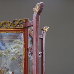 19th Century Hand Painted Chinese Wooden Lantern