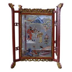 19th Century Hand Painted Chinese Wooden Lantern