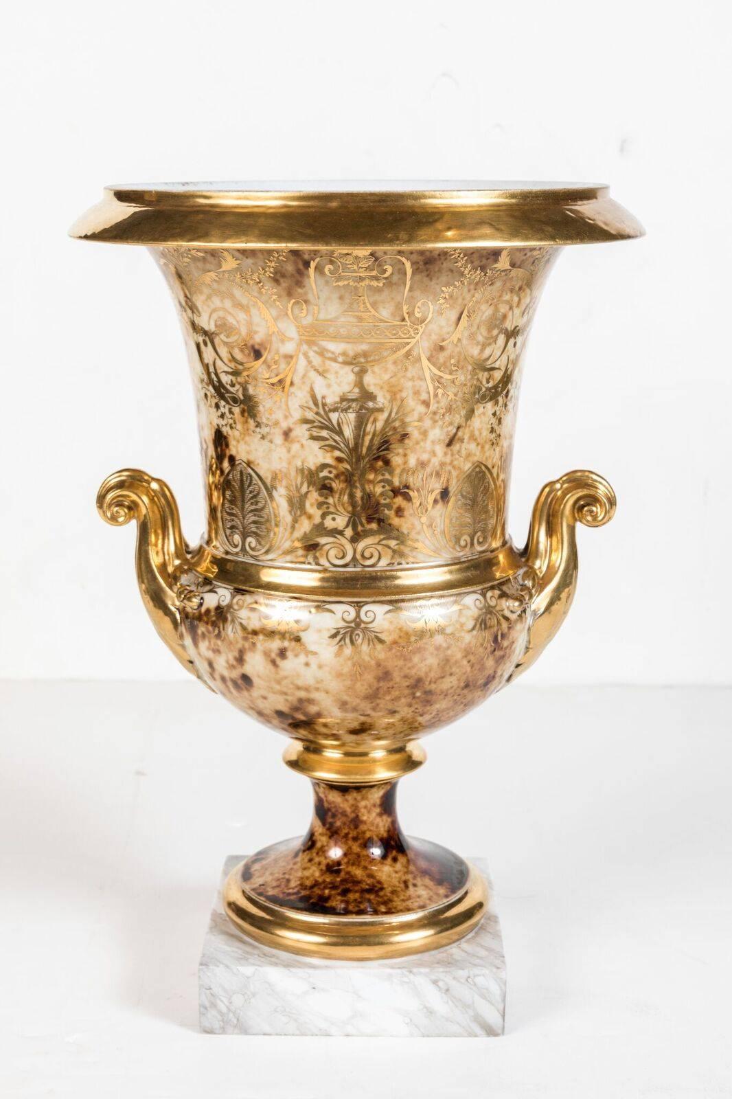Early 19th Century 19th Century, Hand-Painted Porcelain Urns For Sale
