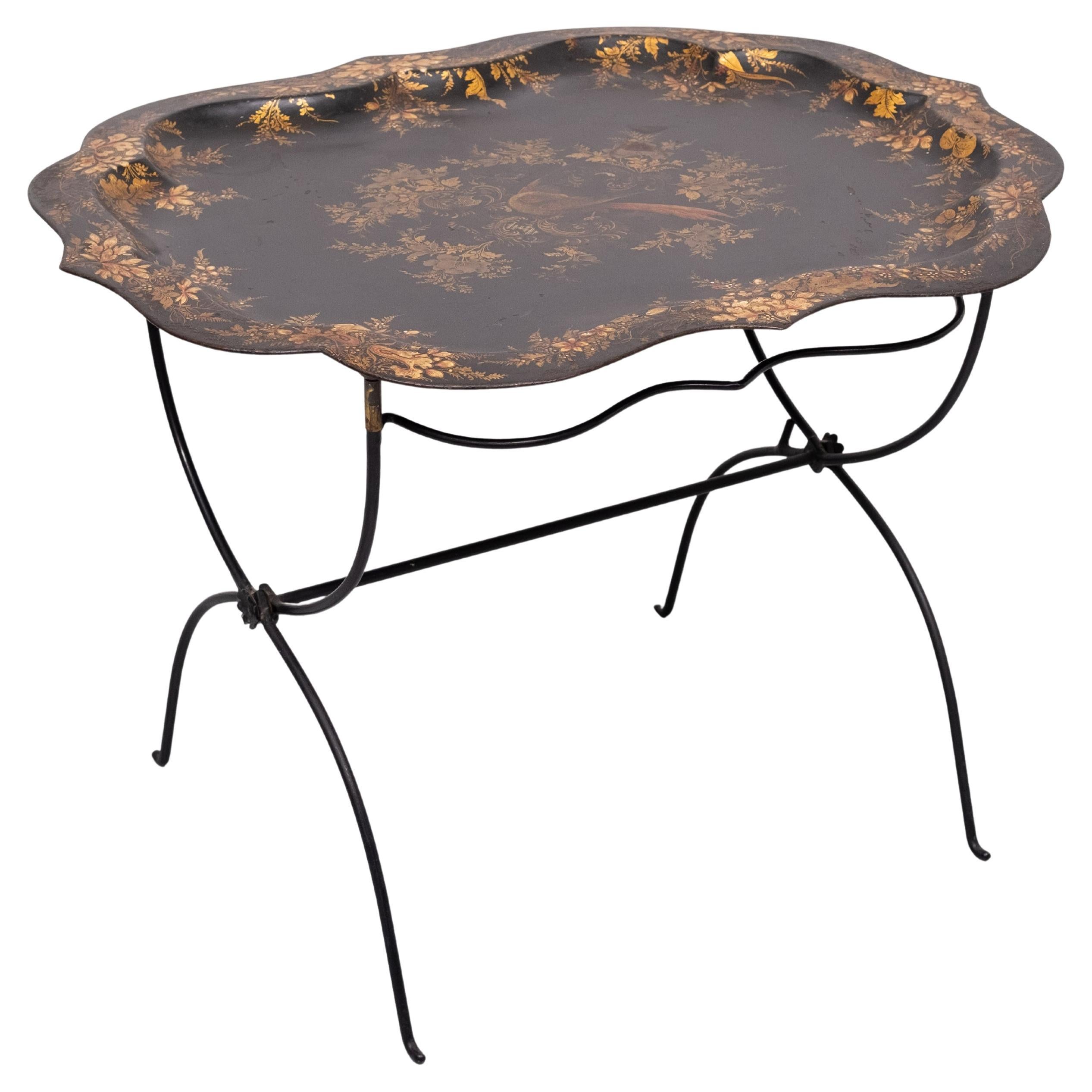 19th  Century  Hand painted  curved Dutch  Tray Table
