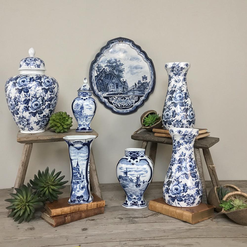19th Century Hand-Painted Delft Platter features a quaint pastoral scene with a cozy cottage, all rendered in blue & white with a scalloped edge for display or serving ~ your choice!
Circa 1880s
Measures 15.5H x 13W
