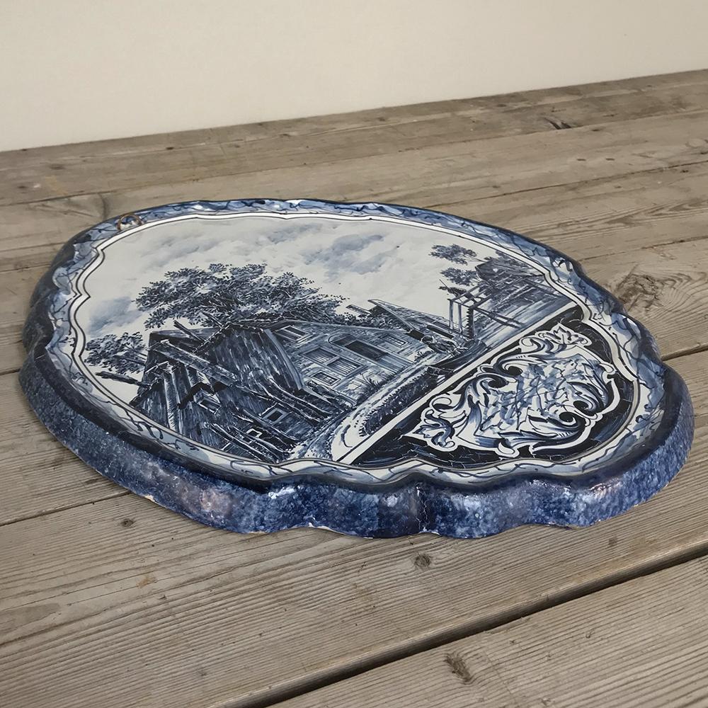 19th Century Hand-Painted Delft Platter 3