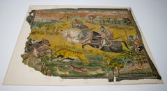 19th Century Hand Painted Drawing on Indian Cloth