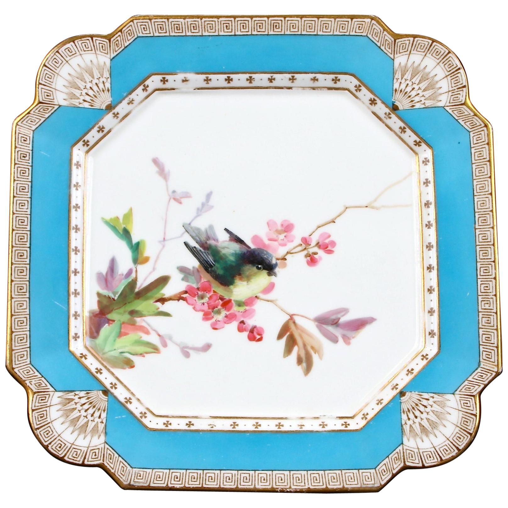 19th Century Hand Painted English Aesthetic Movement Ornithological Plates For Sale
