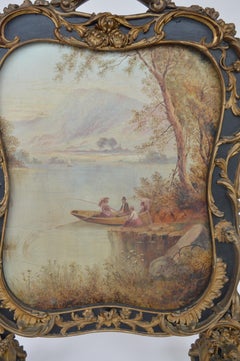 19th Century Hand Painted Fire Screen