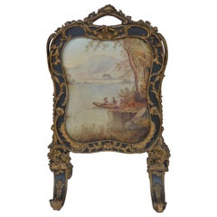 19th Century Hand Painted Fire Screen