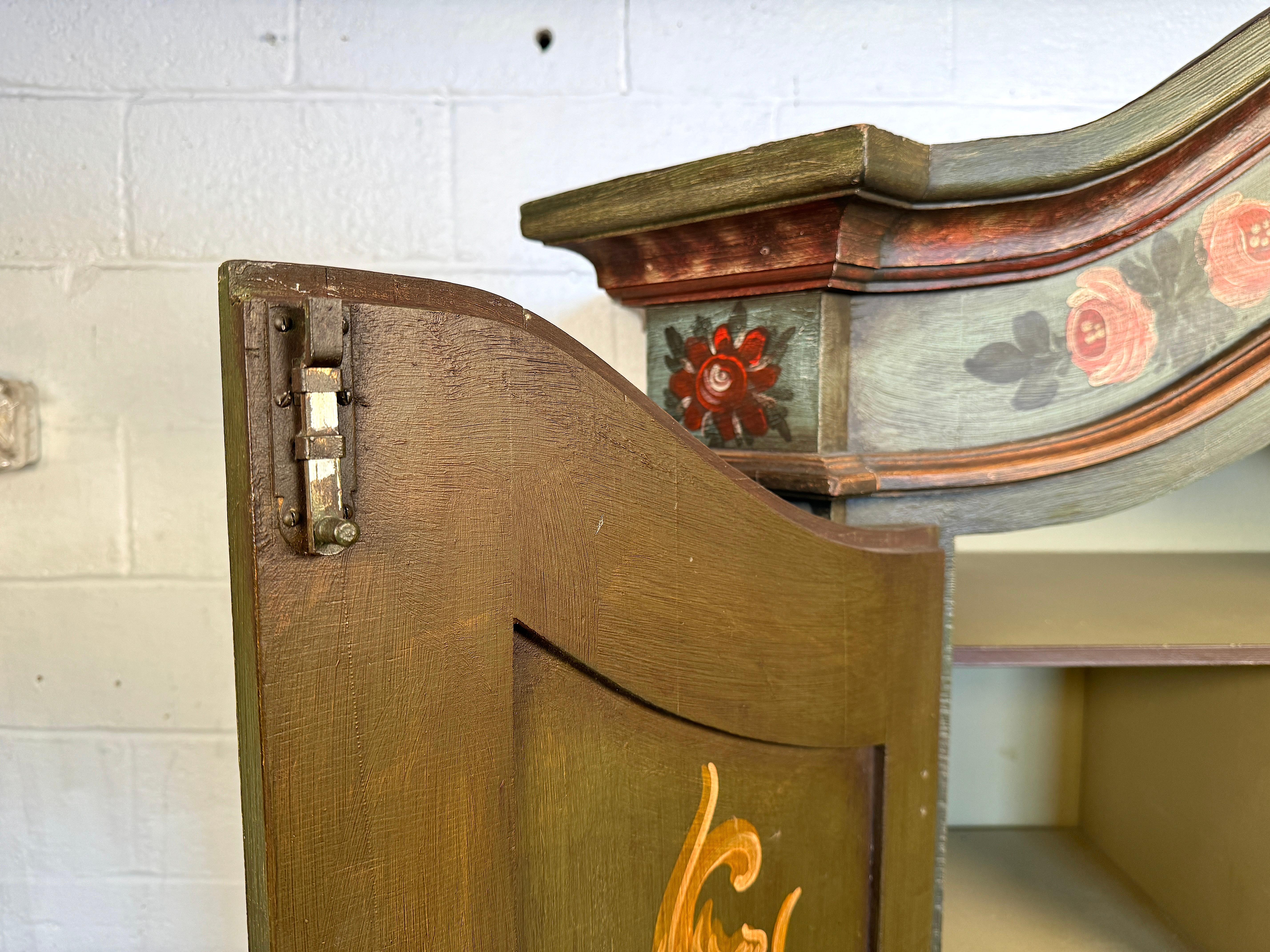 19th Century Hand-Painted Floral Wardrobe 6