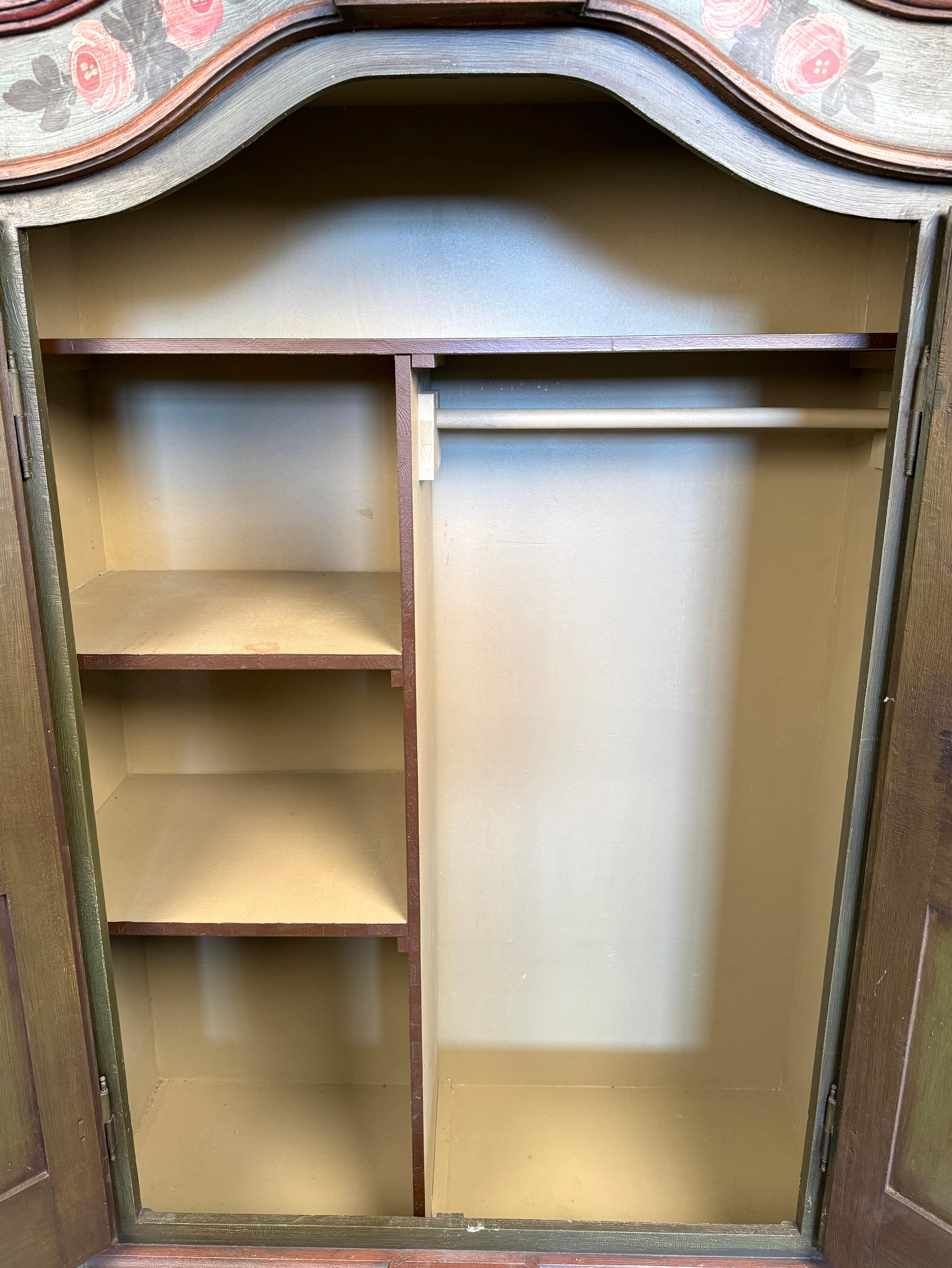 19th Century Hand-Painted Floral Wardrobe 3