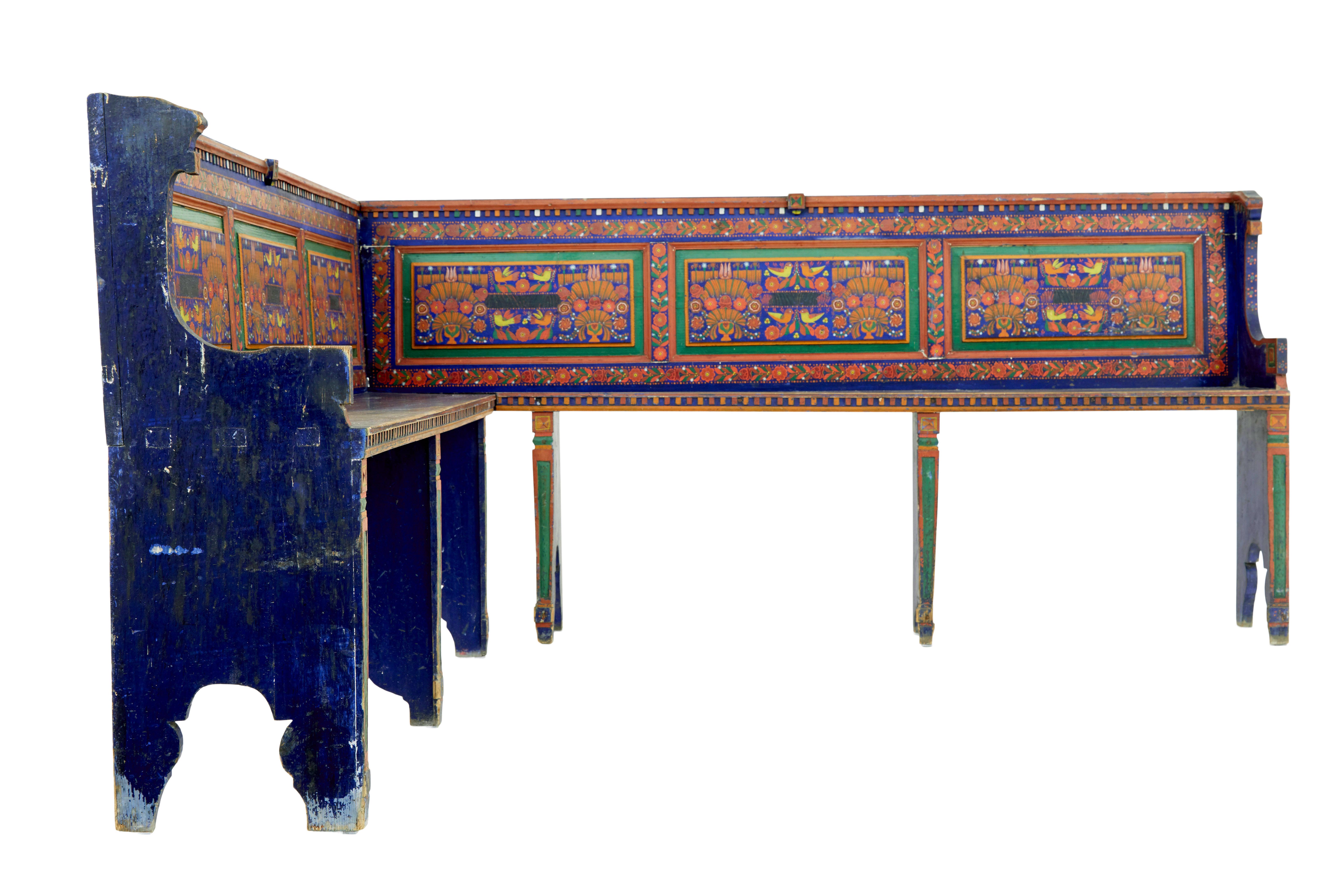 Hongrois Siège d'angle d'art populaire peint à la main au 19e siècle en vente