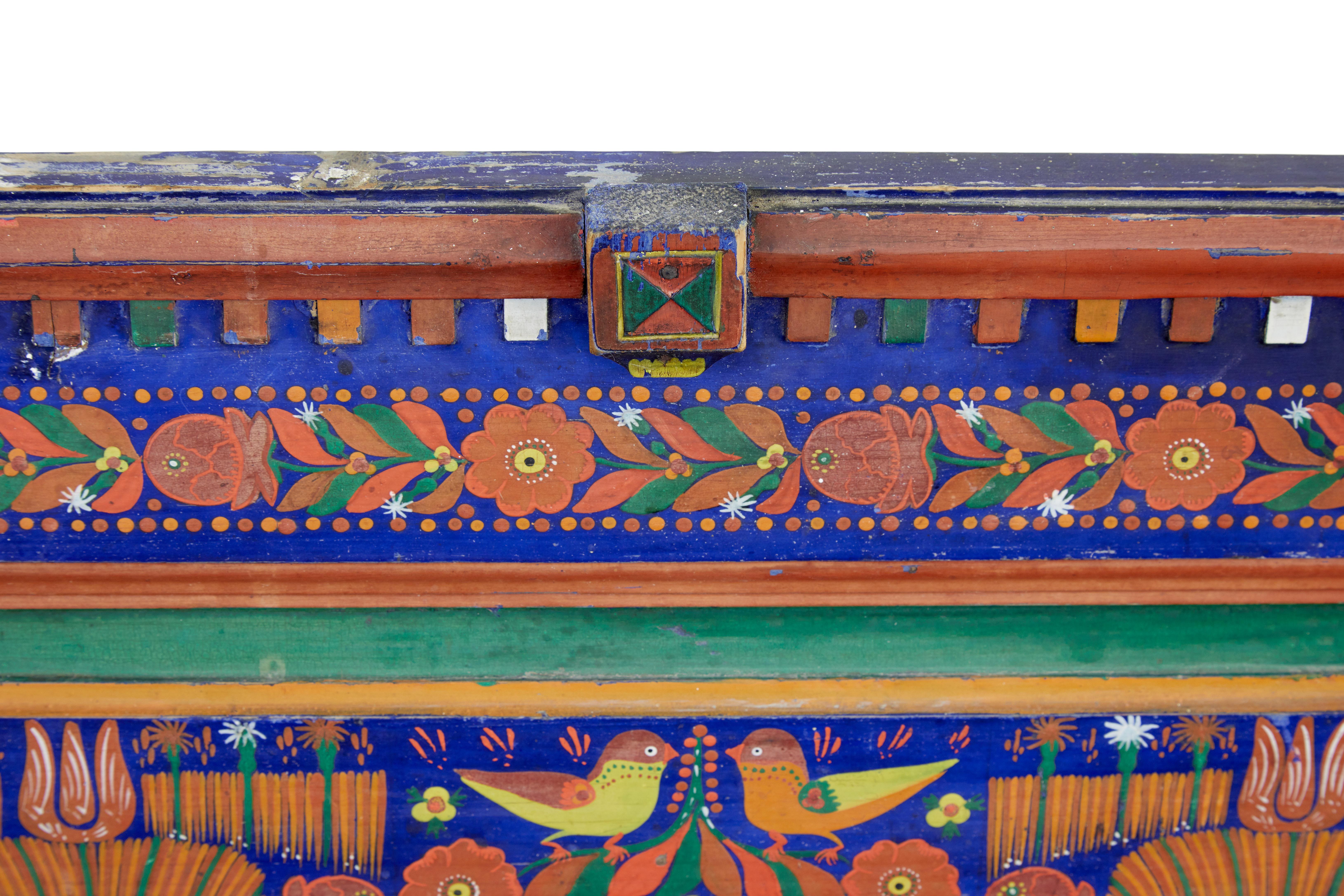 19th Century, Hand Painted Folk Art Corner Seat 2