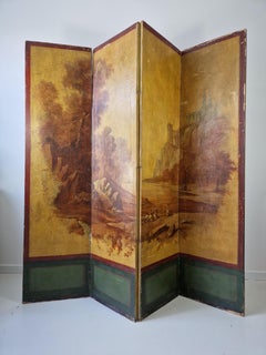19th Century Hand-Painted French Neoclassical Room Divider Screen