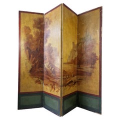 19th Century Hand-Painted French Neoclassical Room Divider Screen
