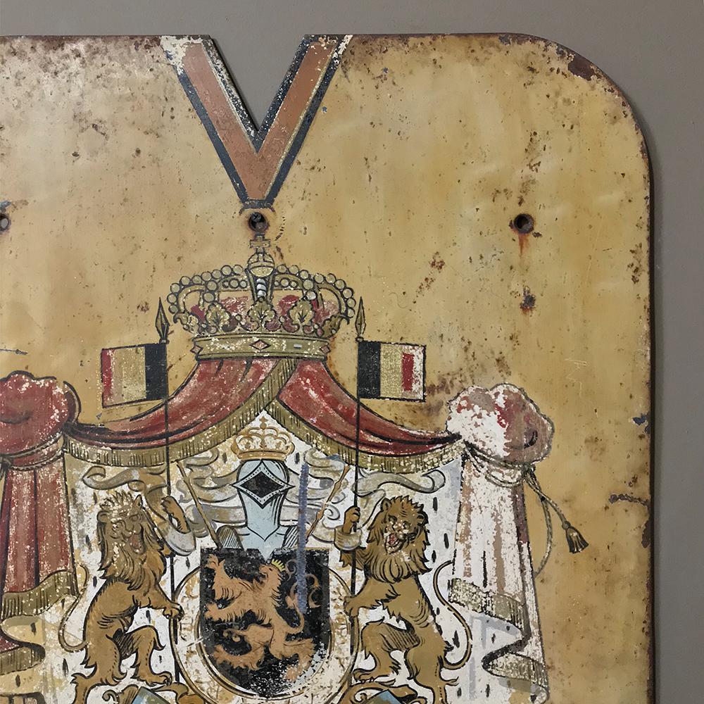 Metal 19th Century Hand-Painted French Royal Crest of Arms