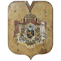 19th Century Hand-Painted French Royal Crest of Arms