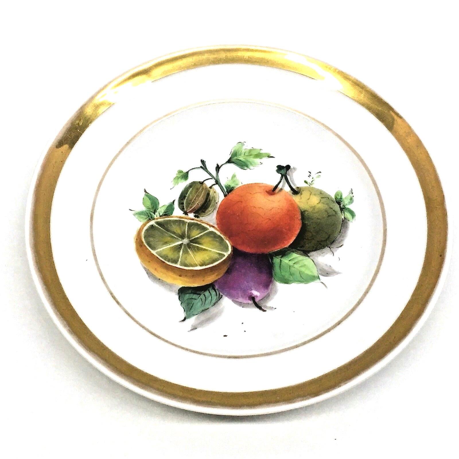 19th Century Hand Painted Fruits Motif Plates, Set of Six, 1860s Thuringia For Sale 2