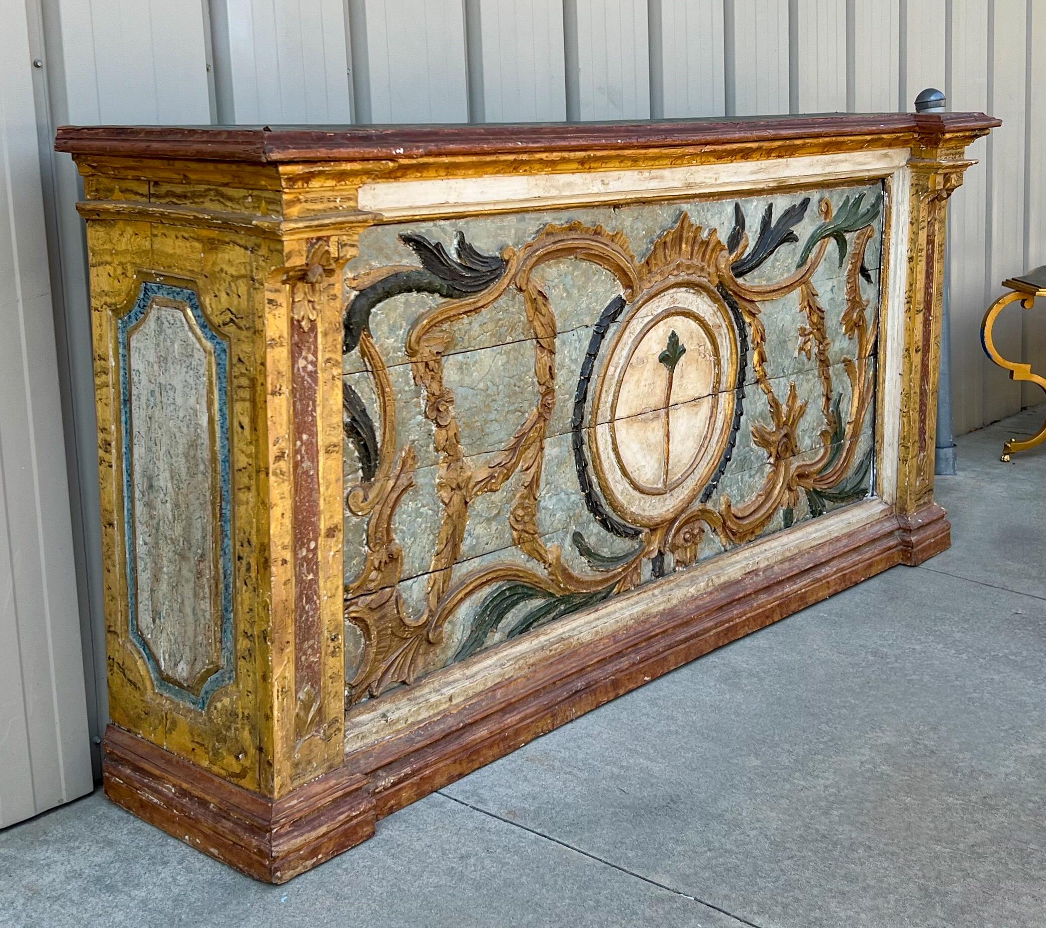 19th Century Hand Painted Italian Neoclassical Style Credenza or Console Table For Sale 6