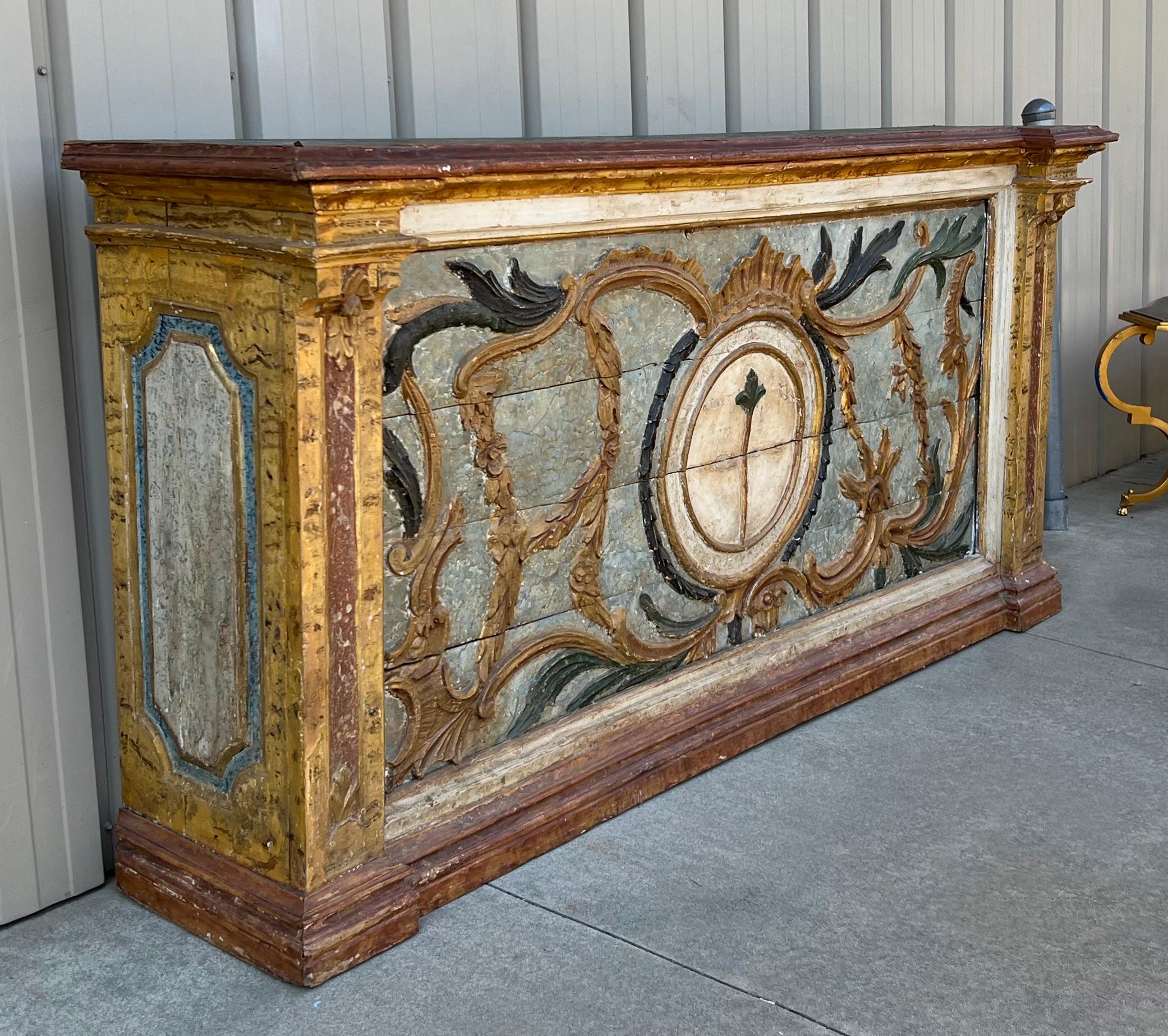 19th Century Hand Painted Italian Neoclassical Style Credenza or Console Table In Good Condition For Sale In Kennesaw, GA
