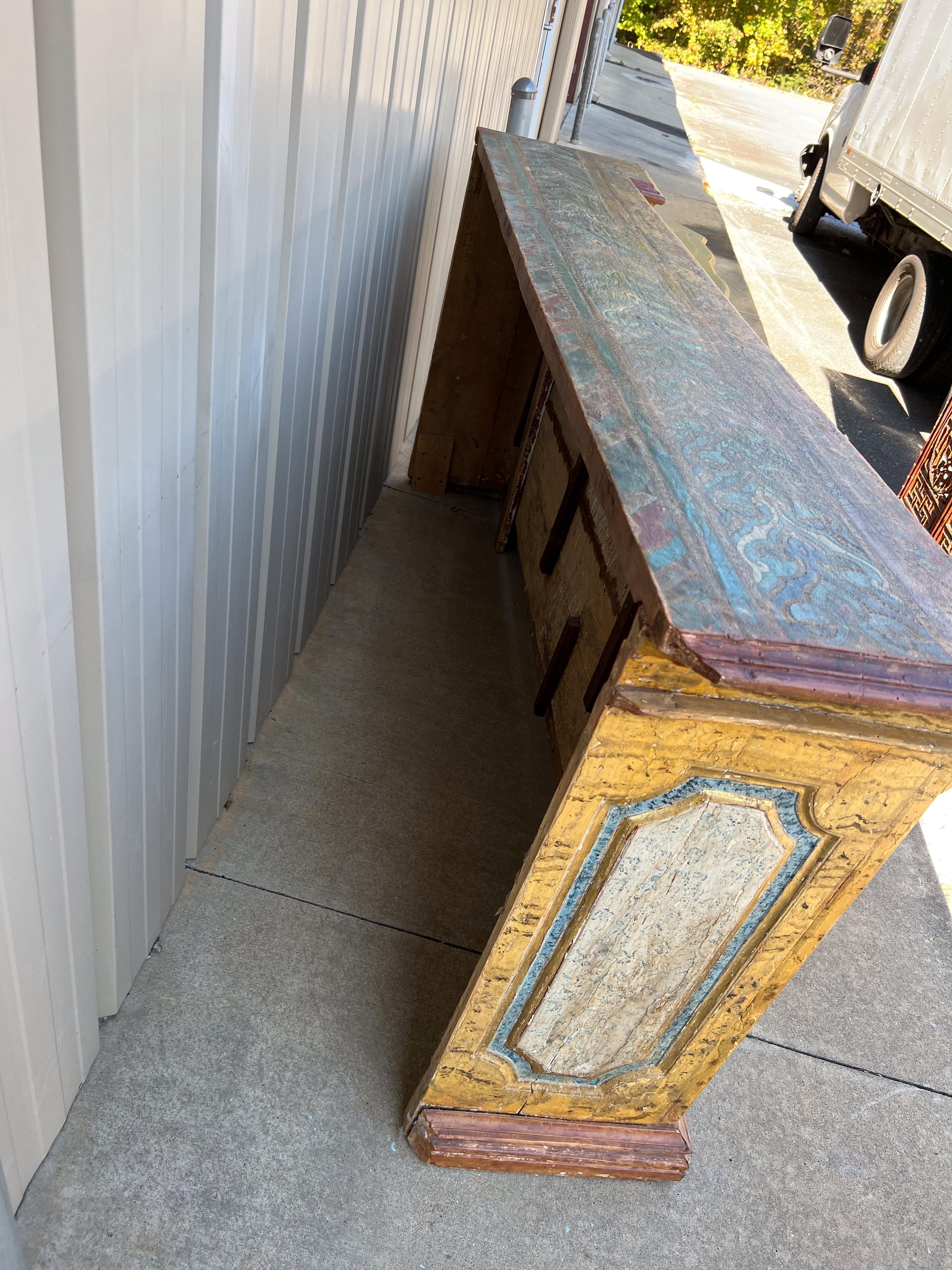 19th Century Hand Painted Italian Neoclassical Style Credenza or Console Table For Sale 2