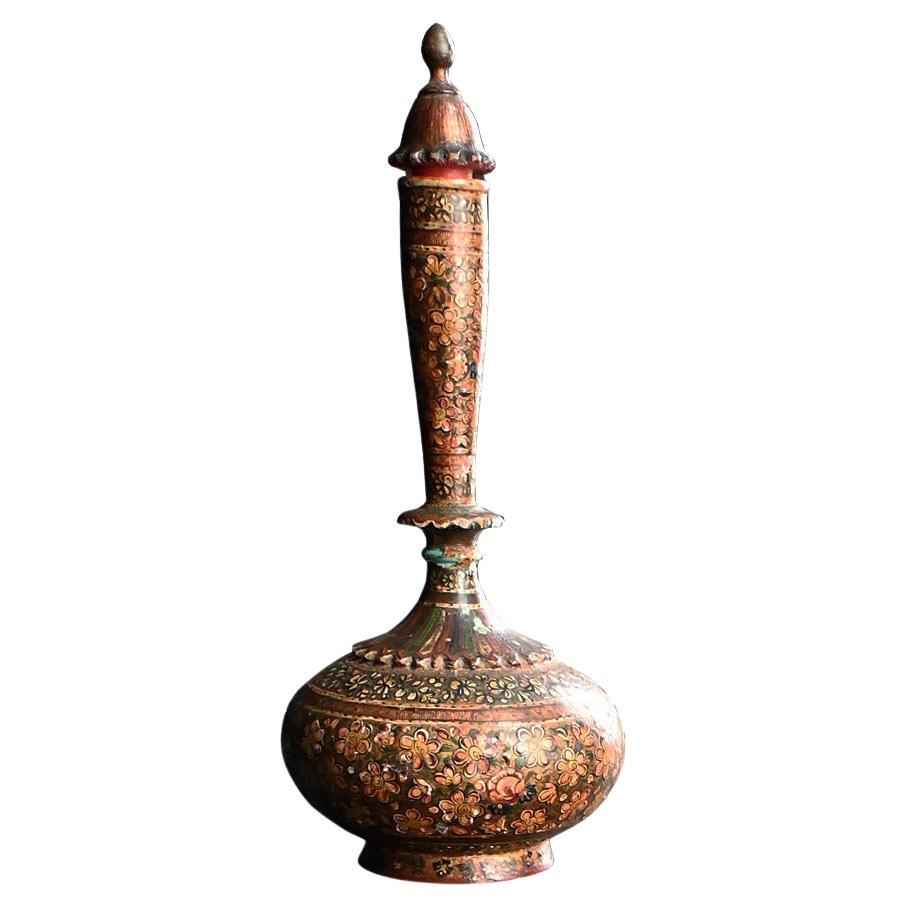 19th Century Hand Painted Kashmiri Vessel  For Sale