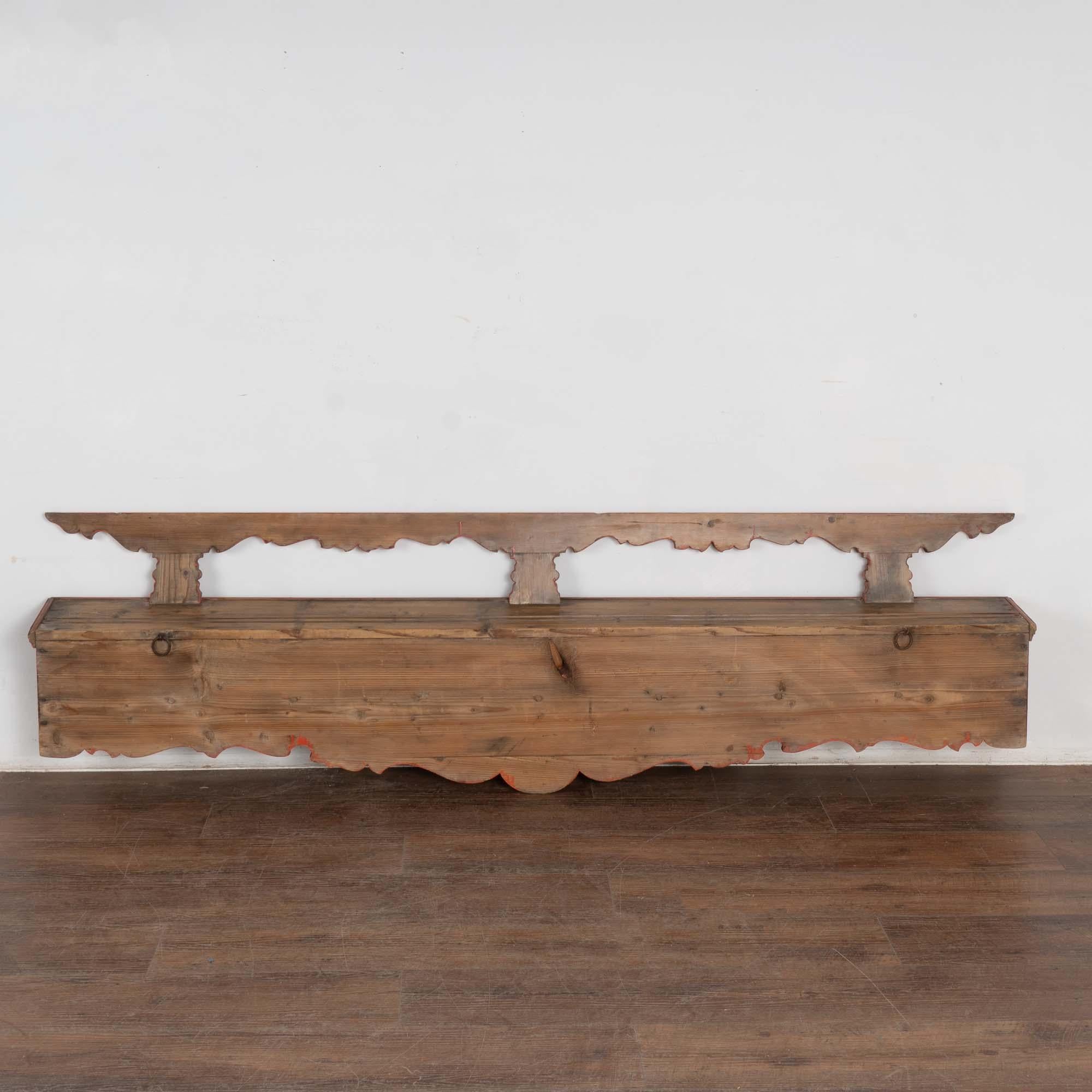 19th Century Hand Painted Long Hanging Rack With Plate Rack from Hungary 5