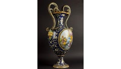 19th Century Hand Painted Majolica Vase
