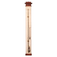 19th century hand-painted mercury thermometer/barometer, made by Bianchi 