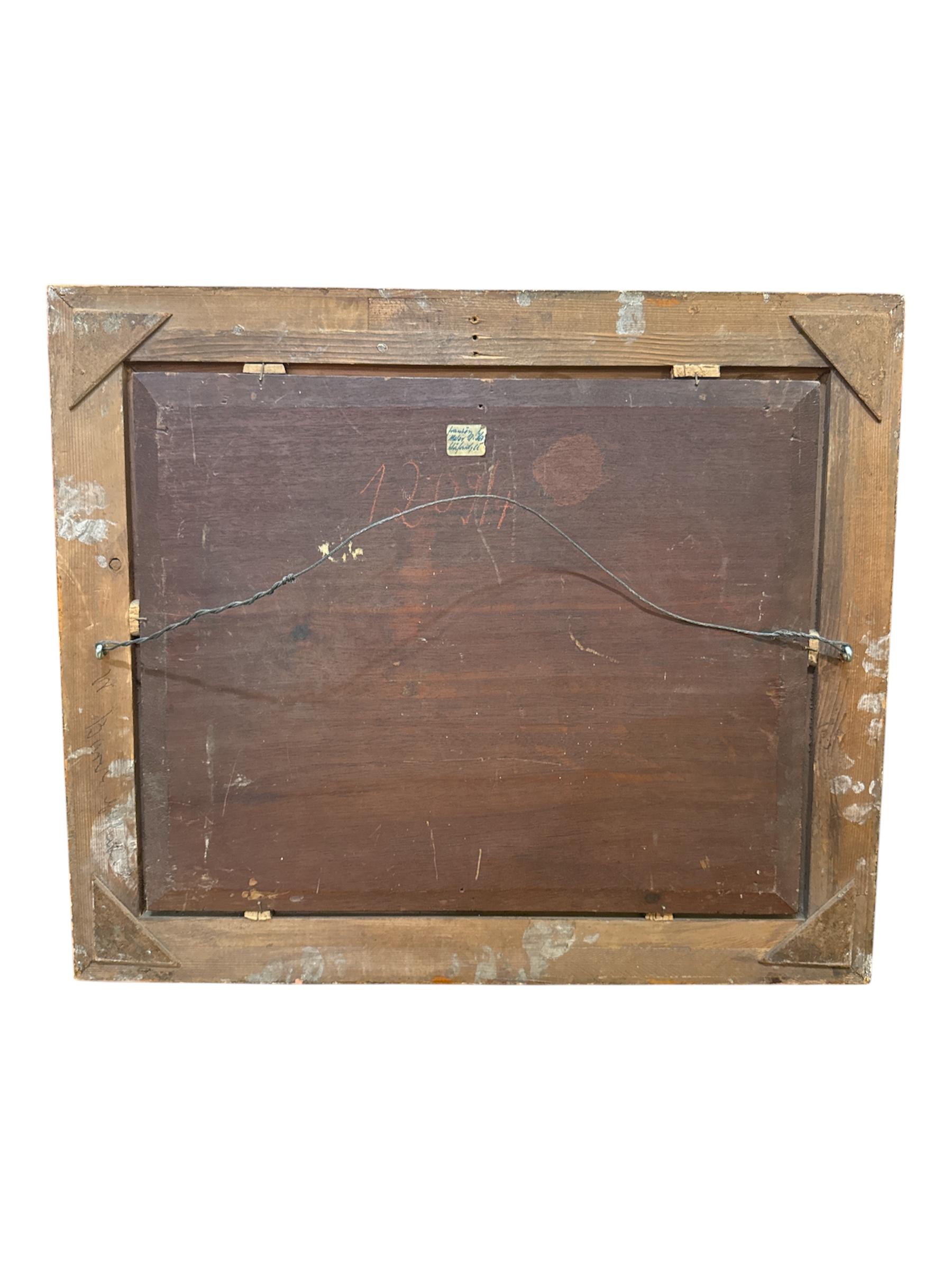 19th Century Hand Painted on Wood Rococo Style Painting For Sale 3