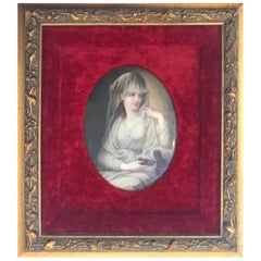 19th Century Hand Painted Oval German Porcelain Plaque KPM