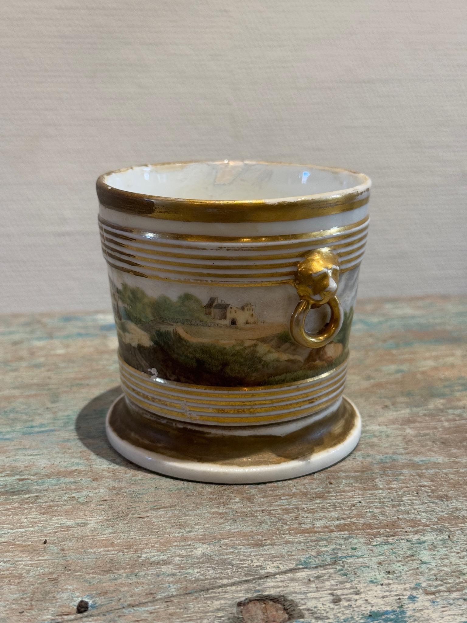 Americano Cachepot in porcellana dipinto a mano del XIX secolo attribuito alla fabbrica Tucker in vendita