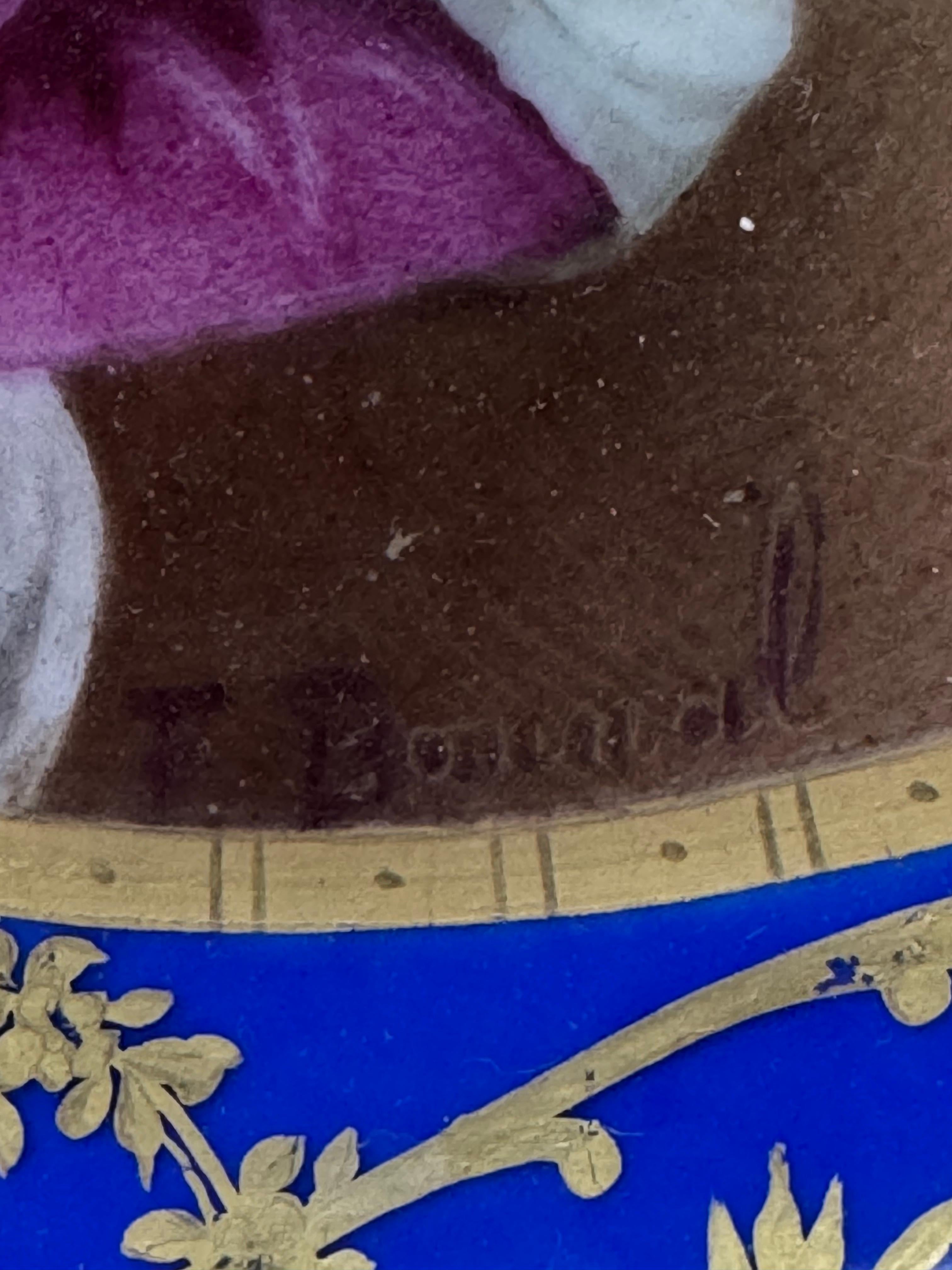 Plaque en porcelaine peinte à la main au 19e siècle, signée par Félicie Palade Bonnal en vente 3