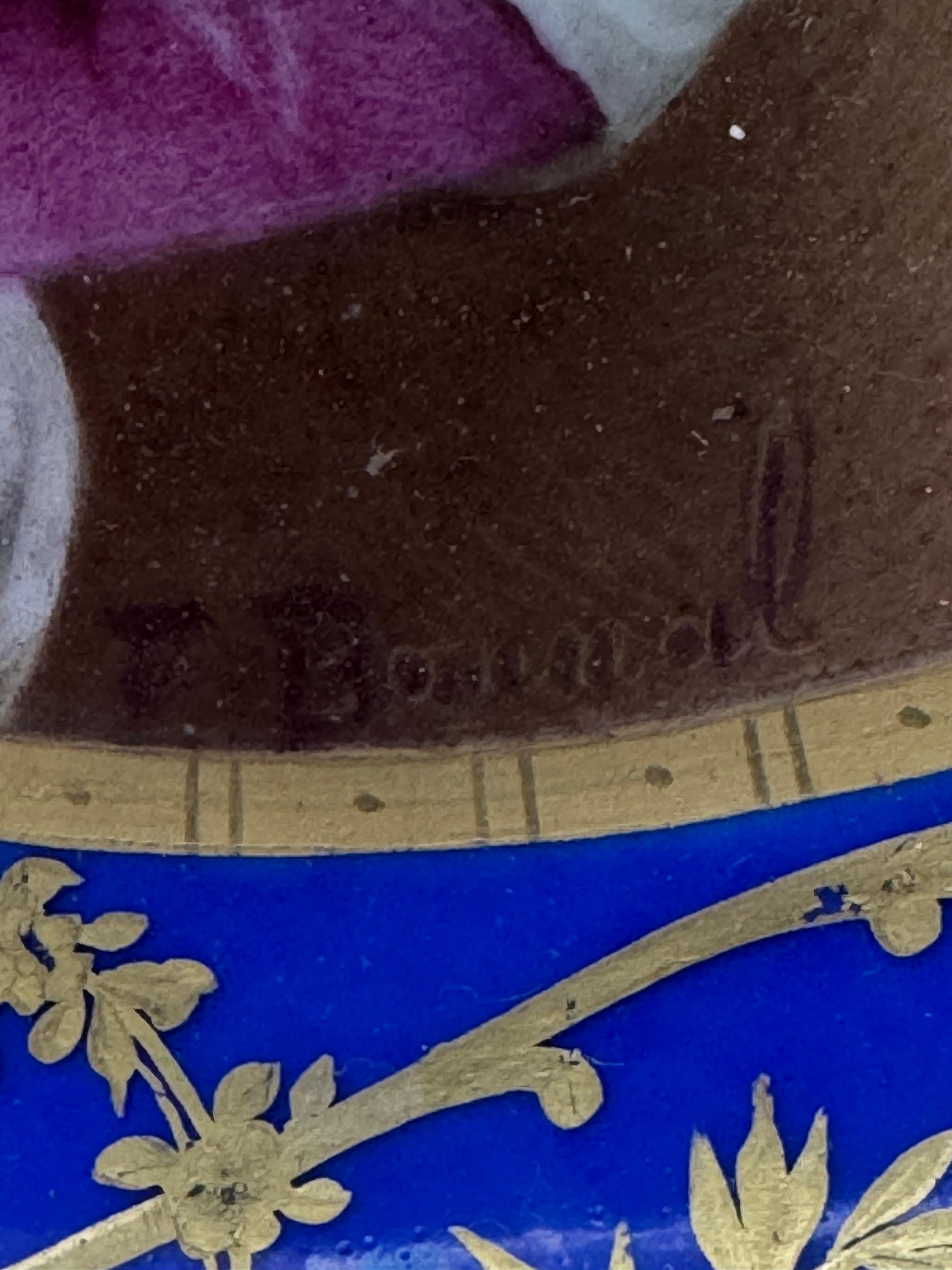 Plaque en porcelaine peinte à la main au 19e siècle, signée par Félicie Palade Bonnal en vente 4