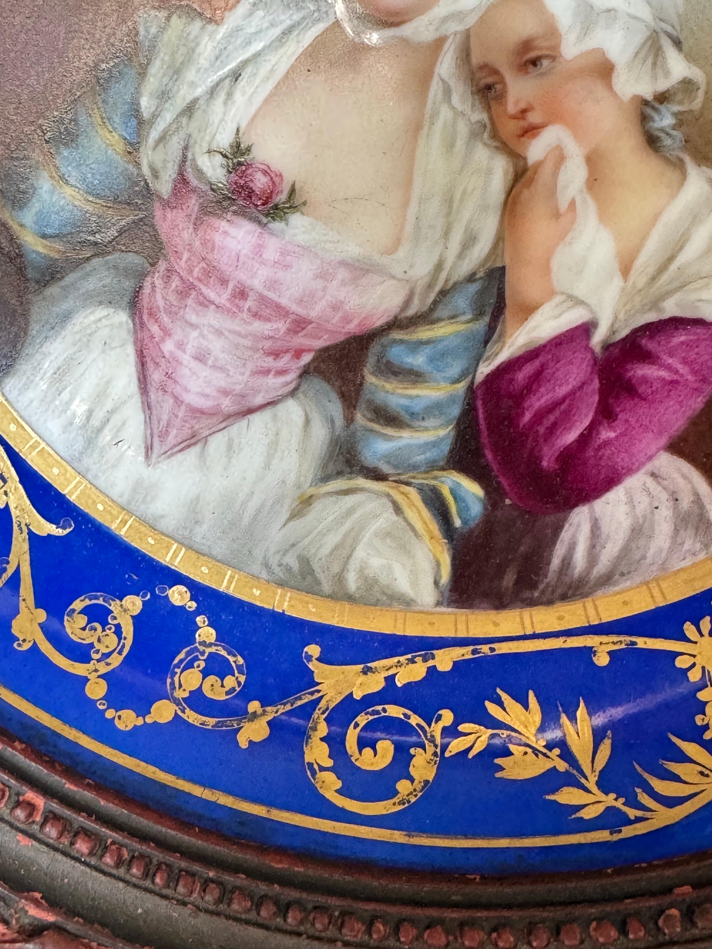 XIXe siècle Plaque en porcelaine peinte à la main au 19e siècle, signée par Félicie Palade Bonnal en vente
