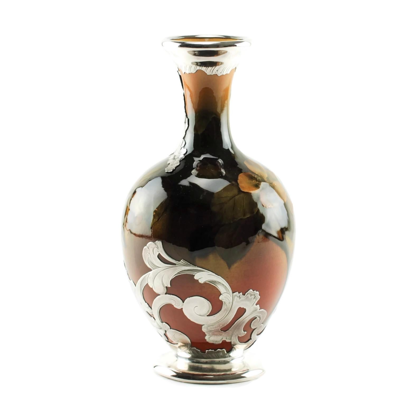 This late 19th century American art pottery vase was made by Rookwood Pottery of Cincinnati, Ohio. The 7.5