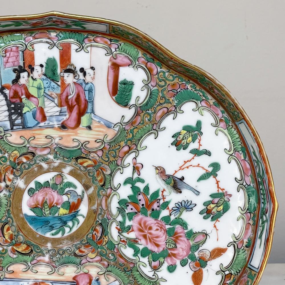 Late 19th Century 19th Century Hand-Painted Rose Medallion Oval Platter