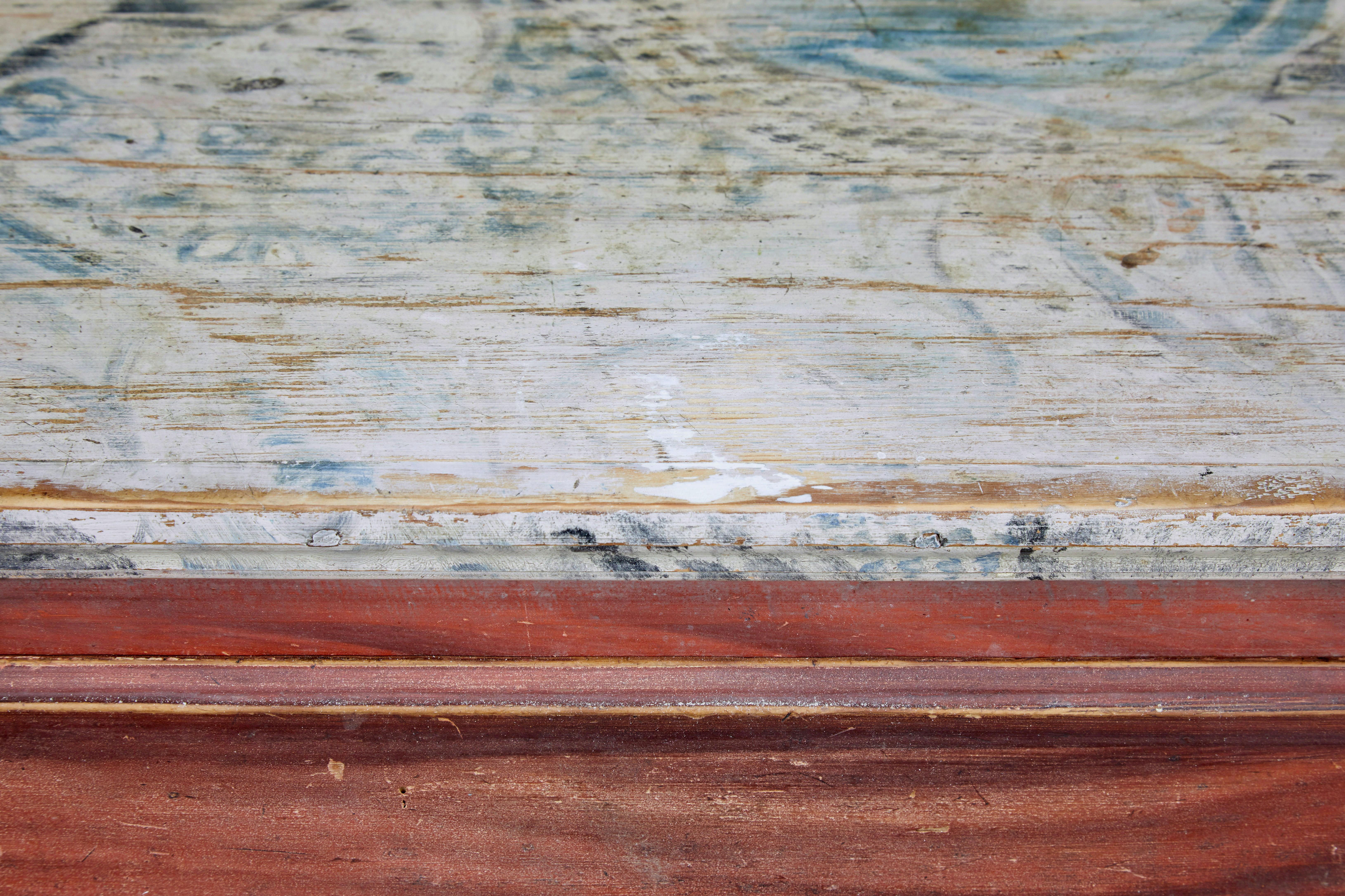 Hand-Carved 19th century hand painted Swedish chest of drawers For Sale
