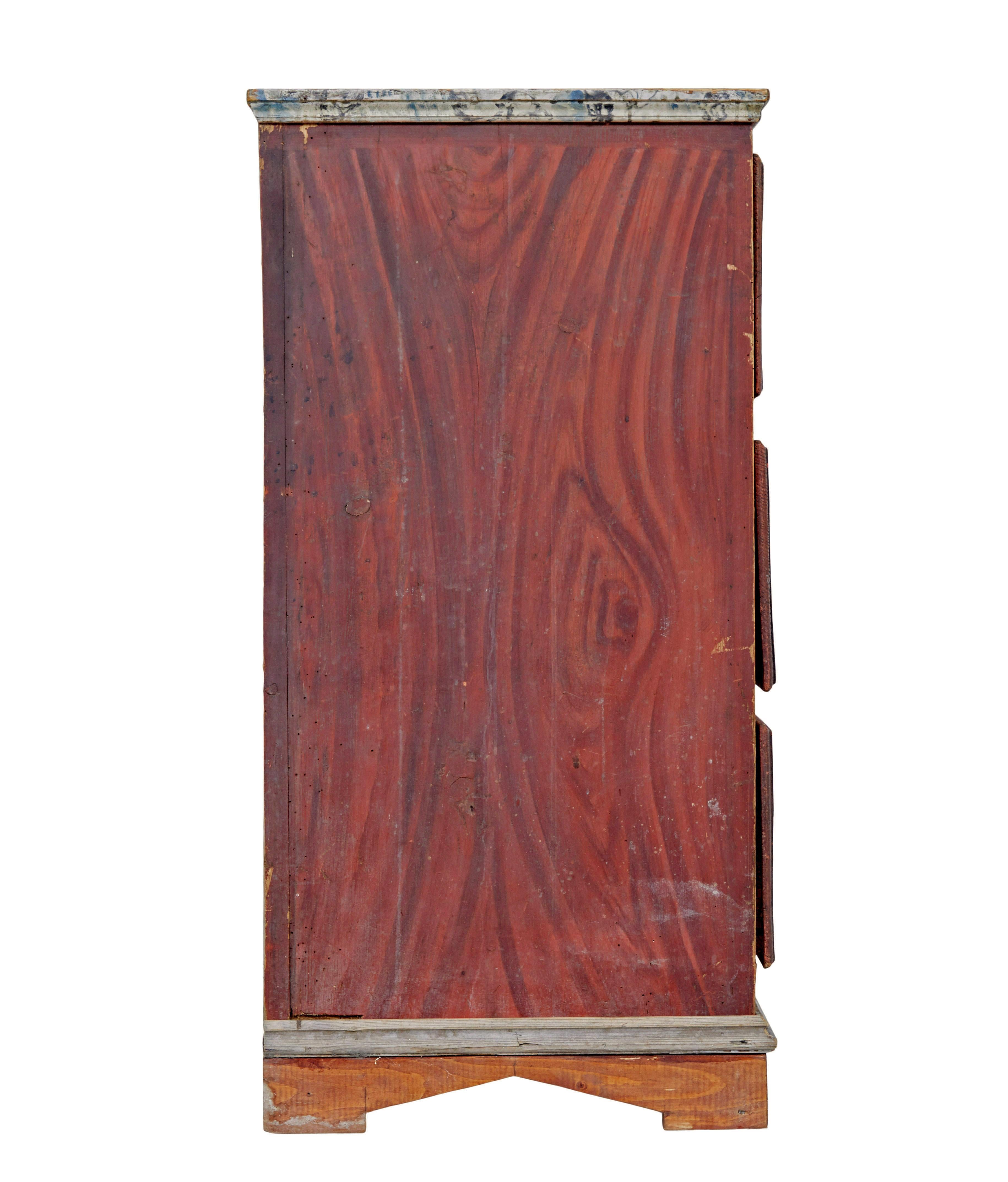 19th century hand painted Swedish chest of drawers For Sale 2