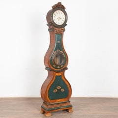 19th Century Hand Painted Swedish Mora Grandfather Clock