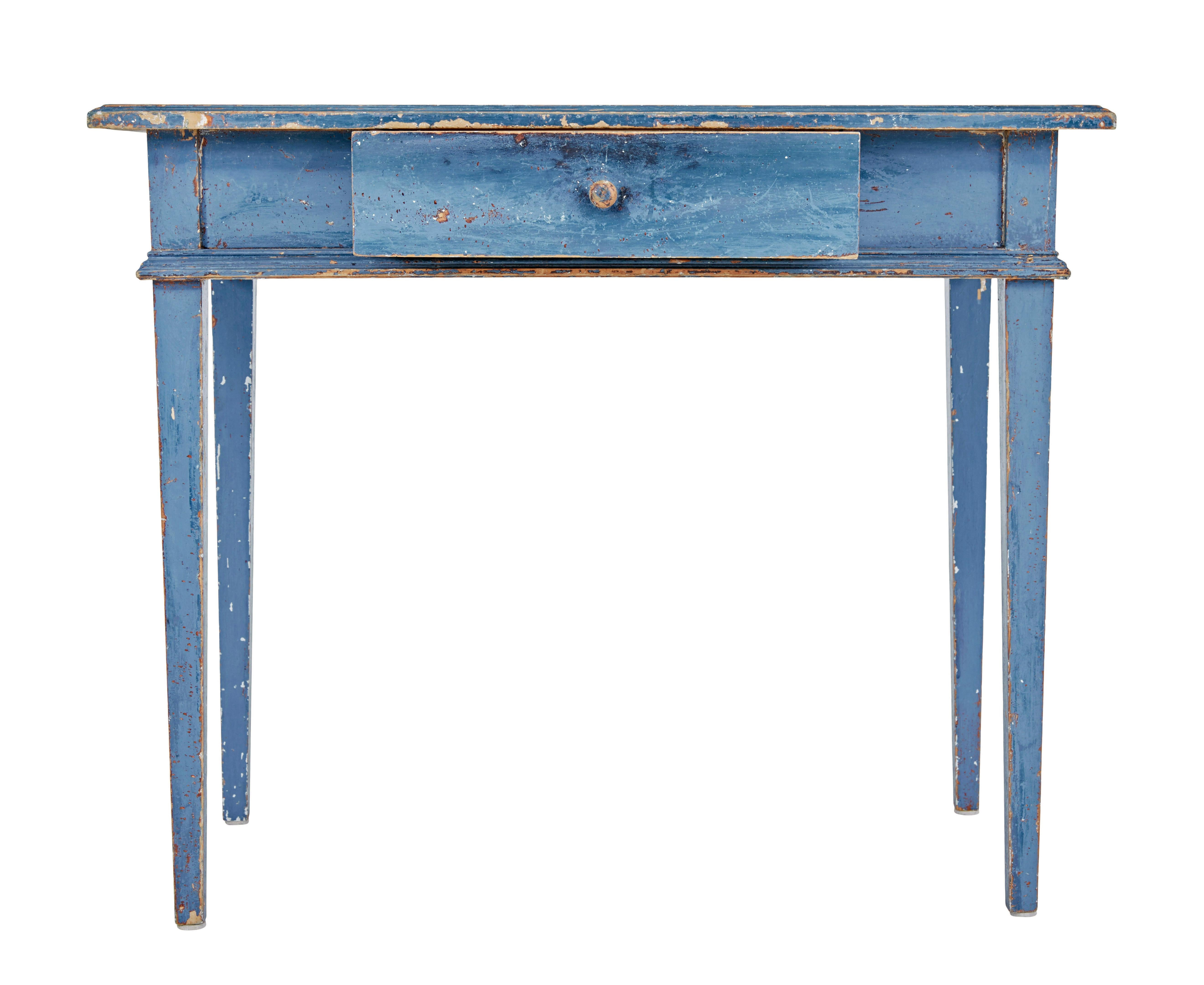 Folk Art 19th century hand painted Swedish side table For Sale