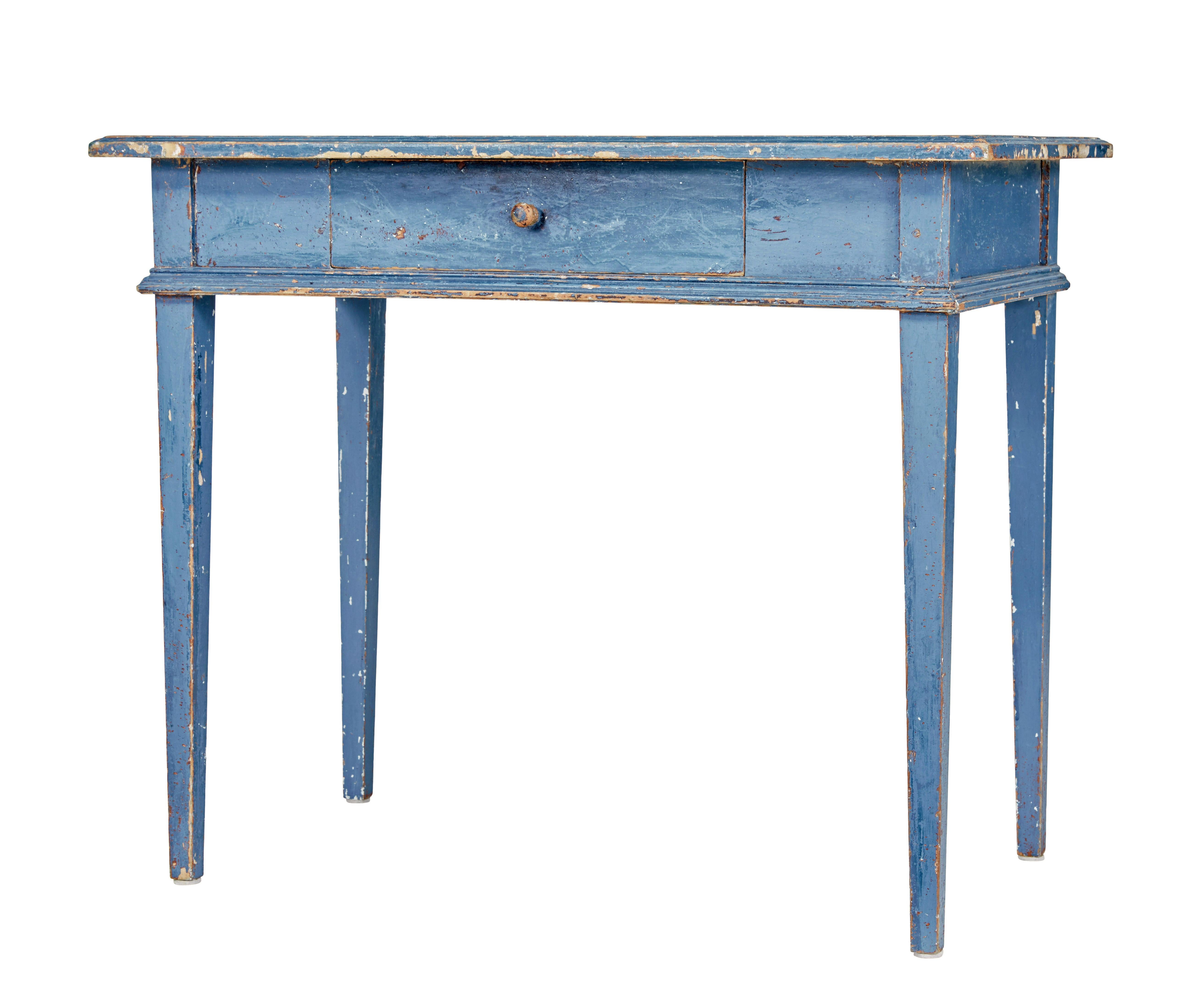 Hand-Crafted 19th century hand painted Swedish side table For Sale