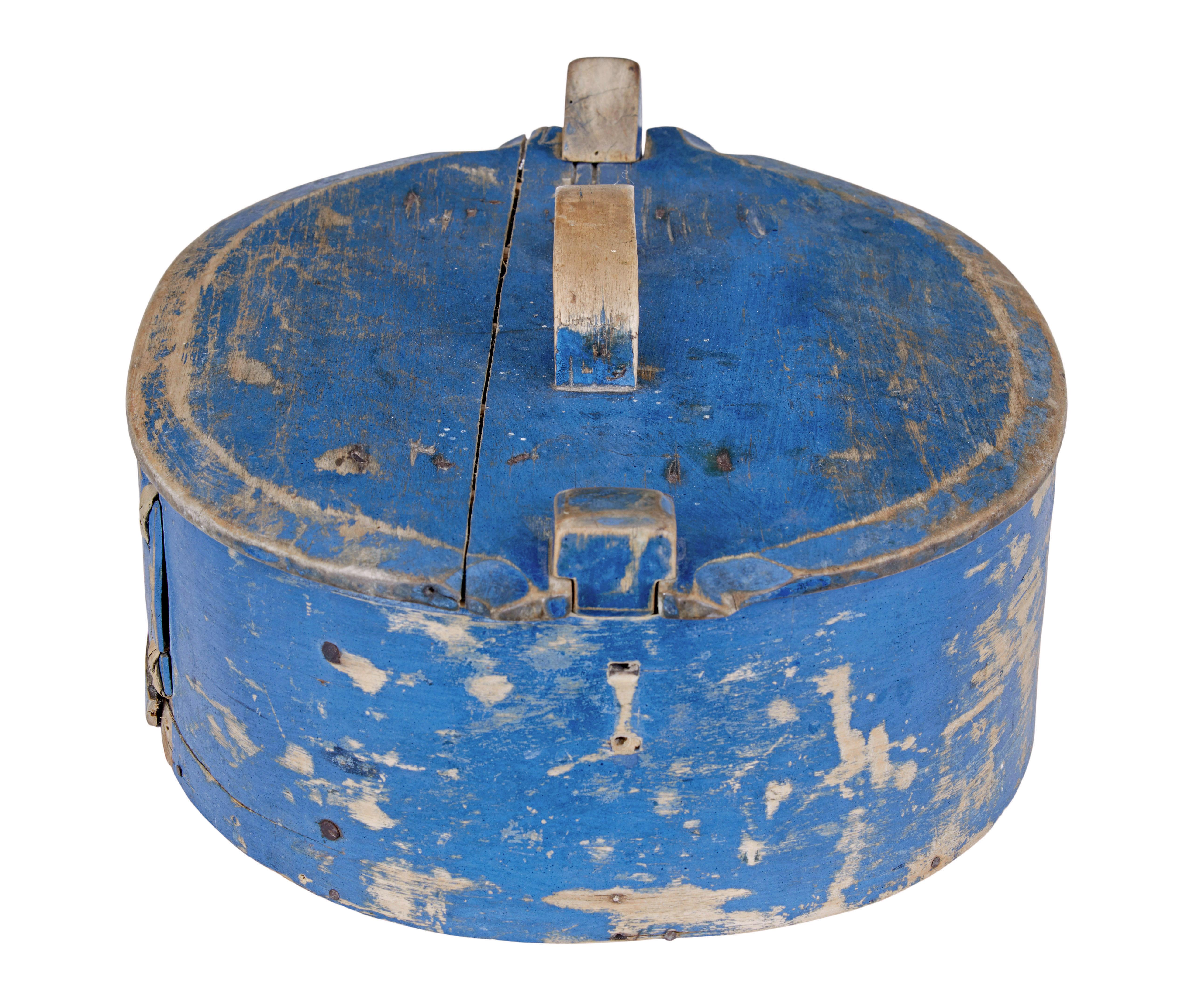 19th Century hand painted tine decorative box In Good Condition For Sale In Debenham, Suffolk