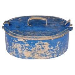 Caja decorativa de púas del siglo XIX pintada a mano