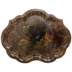 19th Century Hand Painted Tole Serving Tray, Platter