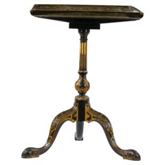 19th Century Hand painted Victorian Chinoiserie Tripod Side Table