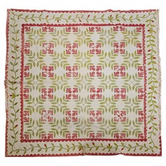 Antique 19th Century Hand-Stitched Pennsylvania Dutch Appliqué Quilt