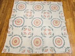 19th Century Hand-Stitched Pennsylvania Dutch Appliqué Quilt (Mid-1800s)