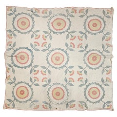 19th Century Hand-Stitched Pennsylvania Dutch Appliqué Quilt (Mid-1800s)