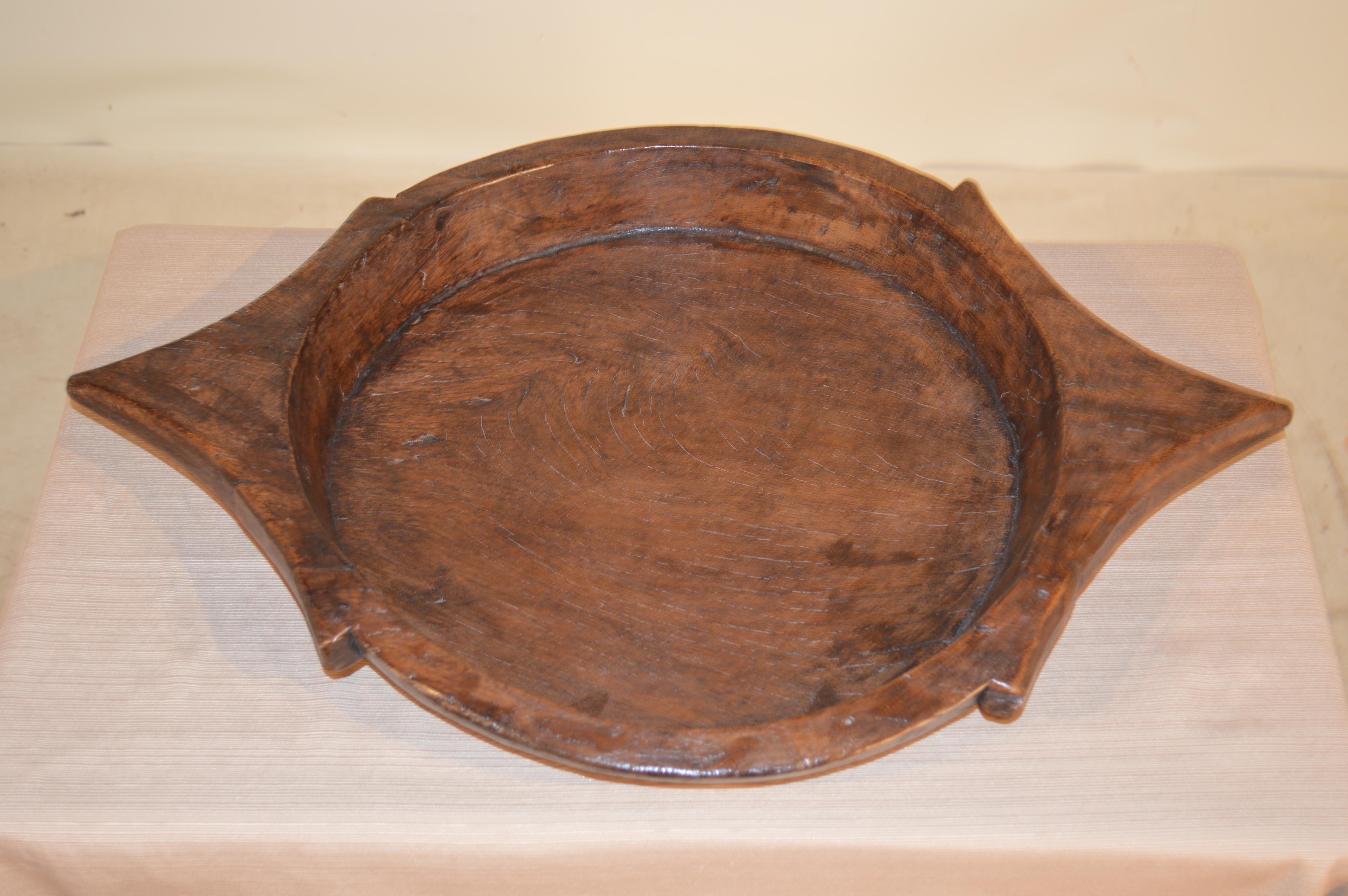 Primitive 19th Century Hand Turned Wooden Bowl